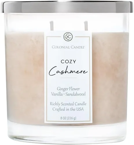 Vista 49 de Colonial Candle Vela perfumada de vainilla ámbar, velas altamente perfumadas para el hogar, vela de cera moteada, 2 mechas, 8 onzas, fabricada