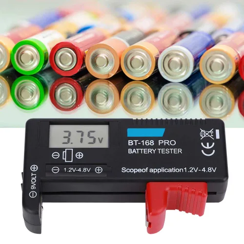 Vista 7 de Walfront BT‑168PRO - Comprobador de batería para pilas de botón (batería de 1,2 ~ 4,8 V, 9 V, pantalla LCD digital)