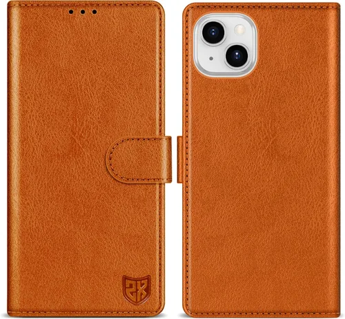 Vista 9 de ZZXX Funda tipo cartera para iPhone 14 Plus con bloqueo RFID, ranura para tarjetas, función atril, cierre magnético, funda protectora de cuero Negro