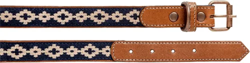 Vista 2 de GauchoLife Collar Polo de cuero para perro Guarda Pampa (Azul, XS)
