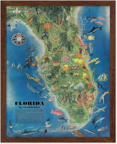 Vista 13 de Poster Master Póster retro de viaje con mapa monumental vintage de Florencia, arte italiano, gran regalo para hombres, mujeres, amantes