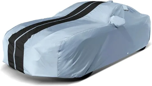 Vista 17 de iCarCover Funda de auto premium para Mitsubishi Lancer 2001-2017, resistente al agua, para todo clima, ajuste personalizado, para interior y plateado