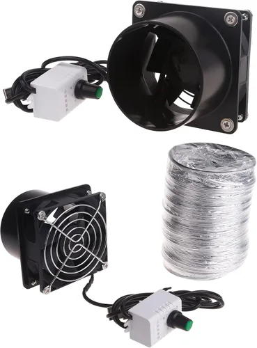 Vista 3 de hejhncii Ventilador de ventilación de aire de velocidad ajustable USB, elevador en línea, escape de ventana, inodoro y cocina, extractor