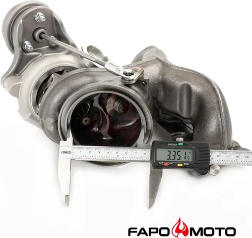 Vista 5 de FAPO MOTO 700HP Twin Turbos TD04 17T compatible con BMW N54 535i 135i Z4 X6 740i E60 E61 E82 E88 E89 F71 F01 F02 2008-2010 3.0L Actualización Billet