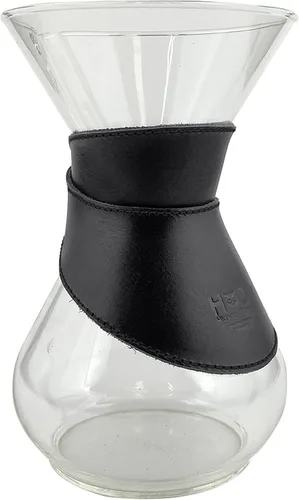 Vista 10 de Hide & Drink, Collar de cristal compatible con Chemex de 6 tazas, hecho a mano de cuero de grano completo, color marrón bourbon