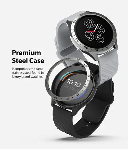 Vista 3 de Ringke Estilo De Bisel Compatible Con OnePlus Watch Adhesivo Marco Anillo Cubierta Anti Scratch [Acero Inoxidable] Protección Para OnePlus Watch