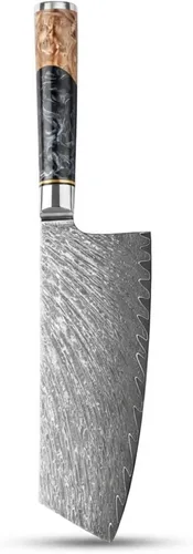 Vista 9 de Tidal Black - Cuchillo para pan de 8" - Damasco