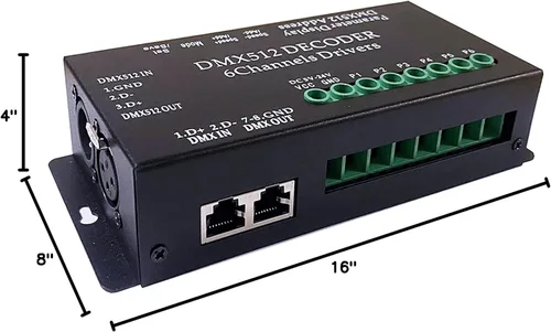 Vista 7 de Controlador LED Decoder DMX512 de 6 canales CANRIA DC 5V-24V, para tira de luz LED RGBRGB RGBW RGBWW RGBWWW, pantalla de 4 dígitos