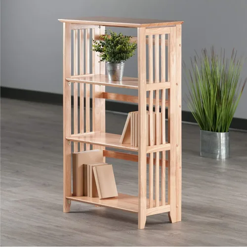 Vista 2 de Winsome Mission - Estantería de madera de haya de 4 niveles, natural