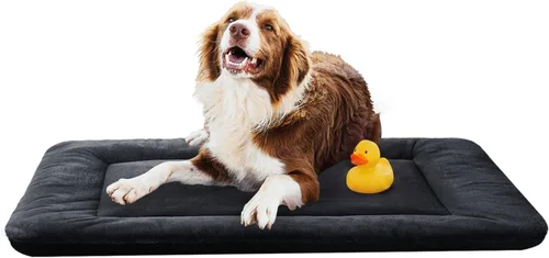 Vista 25 de Alfombrilla de cama para jaula de perro para perros extra pequeños. Cama de jaula de perro ultra suave. Alfombrilla de perrera lavable y Rosa