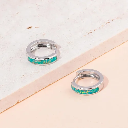 Vista 53 de CiNily Aretes Huggie de ópalo con bisagras, chapados en oro, hipoalergénicos, pequeños aretes de aro para mujeres, adolescentes, niñas, hombres