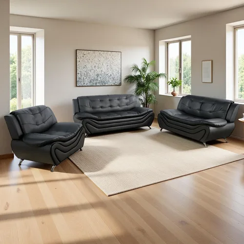 Vista 52 de Sofás de cuero para sala de estar, juego de sofá seccional, juego de 2 piezas de muebles para sala de estar, juego de sofá y sofá biplaza