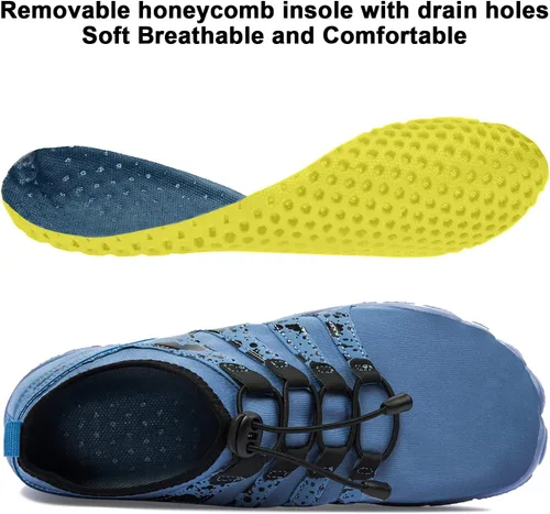 Vista 3 de Josaywin Zapatos de agua para hombre descalzos de secado rápido, calcetines acuáticos para natación, buceo, surf, piscina, deportes acuáticos