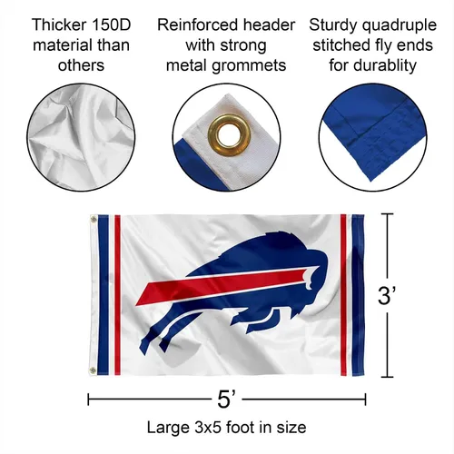 Vista 2 de Bandera blanca de los Buffalo Bills