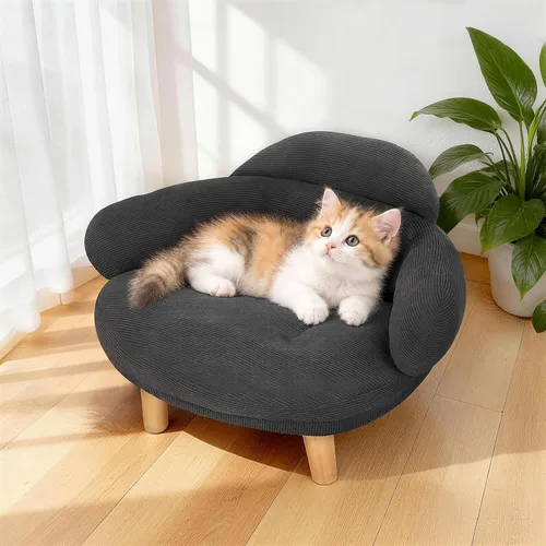 Vista 9 de Kitten - Sofá cama para gatos blancos, sofá para mascotas con patas