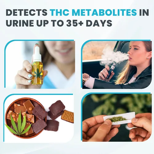 Vista 6 de Exploro Kit de Prueba de Drogas de Marihuana Altamente Sensible, Prueba de Drogas THC en Orina para Marihuana/Hierba, Prueba de Drogas Casera Fácil