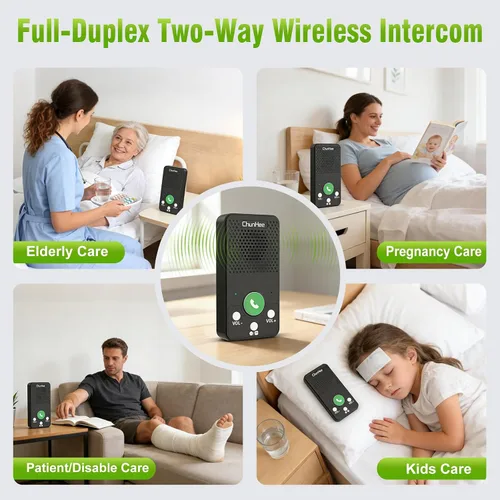 Vista 9 de Sistema de intercomunicación inalámbrico para el hogar, intercomunicadores de respuesta y llamadas dúplex completo, no necesita WiFi, rango de 500
