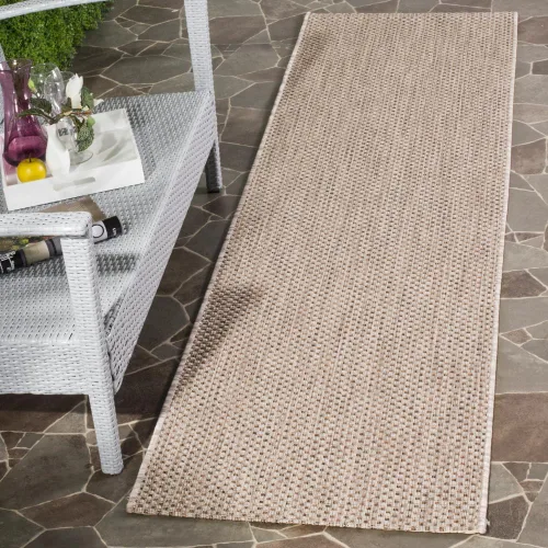Vista 17 de SAFAVIEH Alfombra Lavable para Exteriores Colección Courtyard - 2'3" x 5', Azul Aqua y Gris, No Desprende Pelusa y Fácil Limpieza, Ideal para Patio