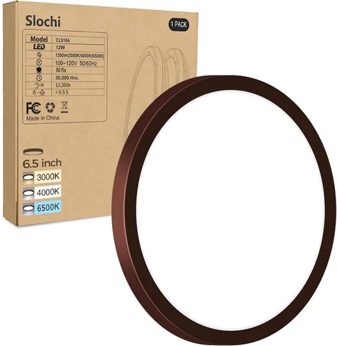 Vista 18 de Paquete de 2 lámparas LED de techo empotradas, 3000K-4000K-6500K y equivalente a 100W, lámpara de techo empotrada moderna para cocina de 15W
