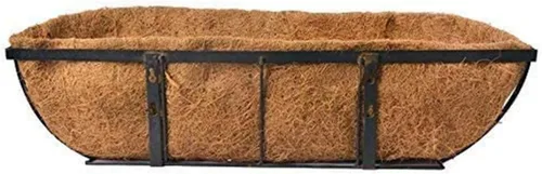 Vista 4 de EROCK 2 revestimientos de coco para macetas, 24/30/36/48 pulgadas, en forma de media luna, fibra de coco y fibra de coco de repuesto para caja