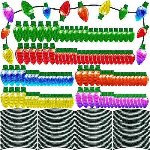 Vista 16 de 43 piezas de decoraciones navideñas para auto y refrigerador: set de accesorios con imanes reflectantes en forma de bombilla y gnomo, decoración