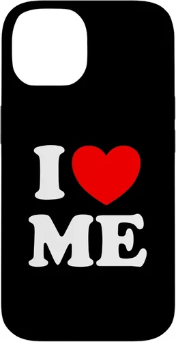 Vista 4 de Carcasa divertida para iPhone 16 I Love Me I Red Heart Me I Love Me Myself And I