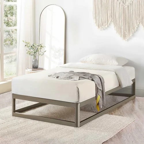 Vista 16 de Somier de cama individual Mellow 9 pulgadas, con base de colchón de láminas de acero resistente Negro