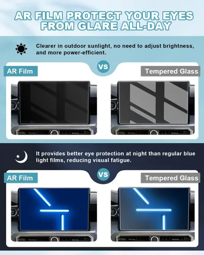Vista 2 de CDEFG Paquete de 2 protectores de pantalla antirreflejos compatibles con Toyota Tacoma TRD/Limited/Trailhunter/SR/SR5 2024 de 14 pulgadas, protector