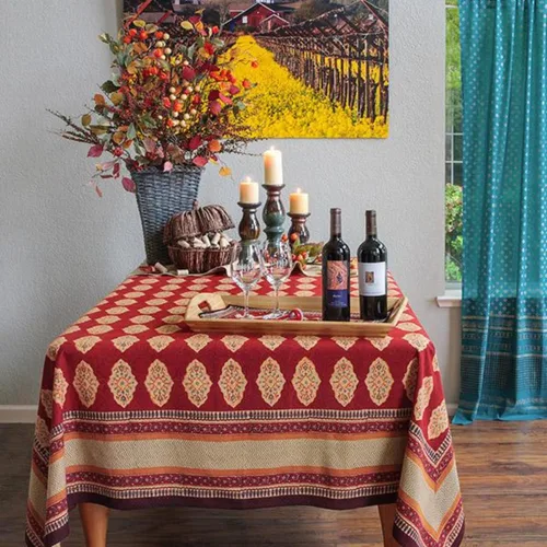 Vista 50 de Saffron Marigold Mantel redondo impreso a mano – Pink Dahlia Daydreams lujoso 100% algodón, lavable, para decoración del hogar, cocina, café o mesa