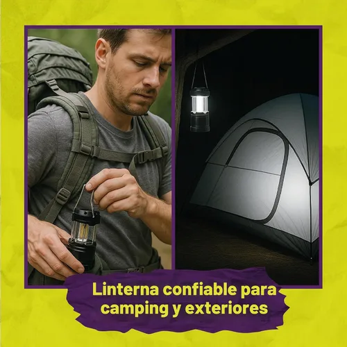 Vista 4 de ATack Linterna LED para campamento, funciona con pilas, paquete de 4 linternas de campamento para cortes de energía, luces colgantes plegables