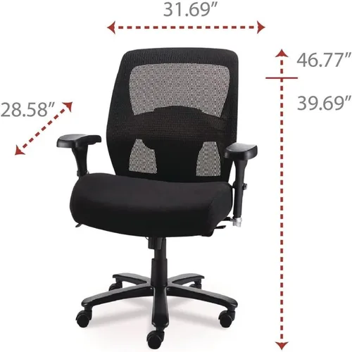 Vista 2 de Alera Alera Faseny Series - Silla de gerente grande y alta, soporta hasta 400 libras, altura del asiento de 17.48 a 21.73 pulgadas, asiento