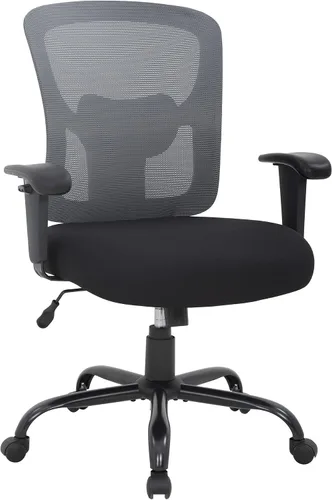 Vista 9 de Silla de escritorio ergonómica, silla de oficina, silla de computadora de 500 libras con soporte lumbar, asiento ancho, brazos ajustables