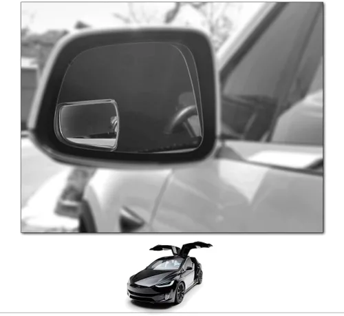 Vista 10 de Espejos de Punto Ciego - Compatible con Tesla Model 3 - Vista Extendida - Contorno Personalizado - Convexo - Negro - Juego de 2 Piezas