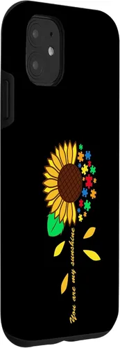 Vista 3 de iPhone 11 Girasol Puzzle Pieza Inspiradora Autismo Concientización Estuche Regalo