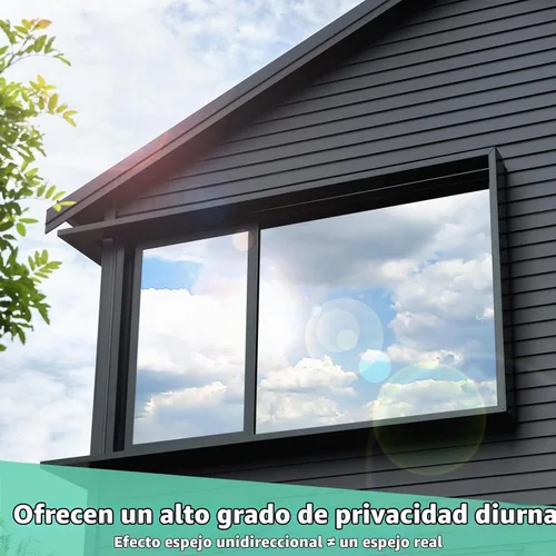 Vista 2 de Volcanics Película de privacidad unidireccional para ventana, bloqueo solar, película de teñido de ventana para el hogar, control de calor, película