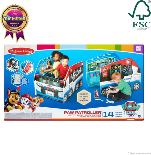 Vista 4 de Melissa & Doug PAW Patrol Centro de actividades de madera Paw Patroller Espacio de juego multicara - Certificado FSC