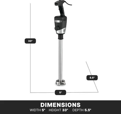 Vista 5 de Waring Commercial Big Stix batidora de inmersión con eje desmontable, Negro/Plateado