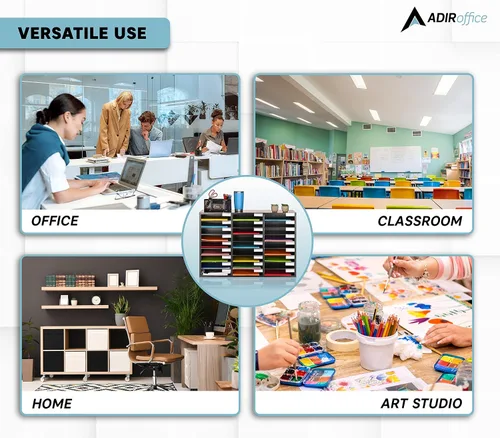 Vista 7 de AdirOffice Buzón para el aula, organizador de literatura de madera, organizador de almacenamiento de papel de construcción, clasificador de correo