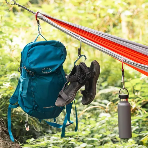 Vista 7 de GEAR AID HEROCLIP Mosquetón giratorio de 360° y gancho (mediano) para camping, mochila, maletas y organización de garaje
