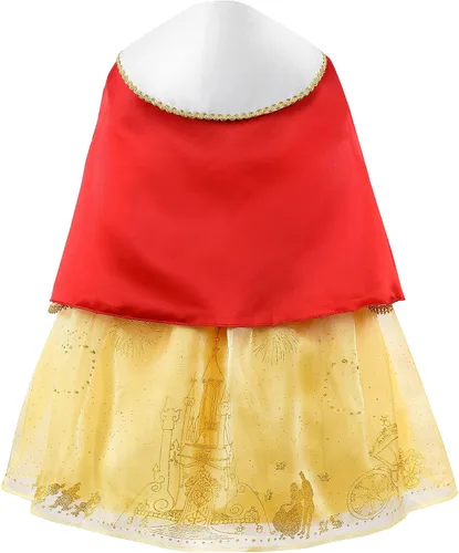Vista 2 de Disfraz de princesa con brillos de lujo para niñas con capa