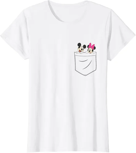Vista 17 de Disney Mickey & Minnie Mouse - Camiseta de bolsillo pequeño para pareja
