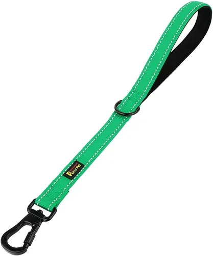 Vista 26 de PLUTUS PET Correa corta para perro, mango acolchado de nailon reflectante, correa de tráfico fuerte con clip de mosquetón, perfecta para perros Beige
