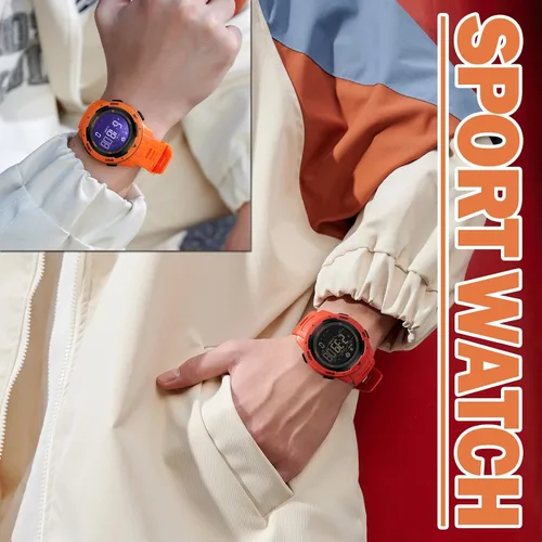 Vista 4 de findtime Relojes digitales para hombre, podómetro, contador de calorías, 5 ATM, impermeable, deportivo, militar, táctico, cronómetro, alarma