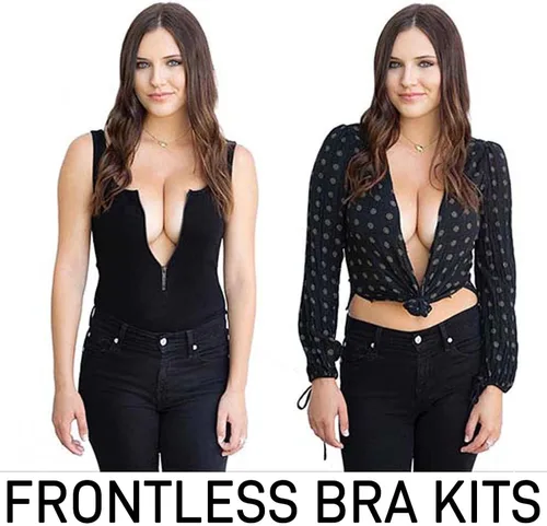 Vista 6 de Lesome Push up Frontless Bra Kit Wire,Deep Plunge Bra Kit Silicone Cover for Sweetheart Necklines