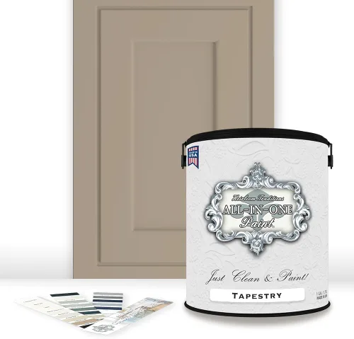 Vista 38 de Pintura TODO EN UNO, Abbey (gris cálido), Muestra de 8oz - Pintura duradera para gabinetes y muebles. Imprimación y capa superior incorporadas,