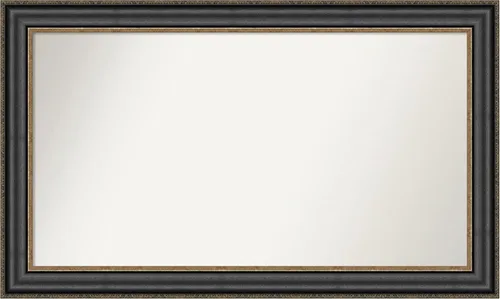 Vista 223 de Amanti Art Espejo personalizado, espejo de baño negro puente, espejo de pared o espejo de tocador de baño sobre el fregadero (26 x 26 pulgadas)