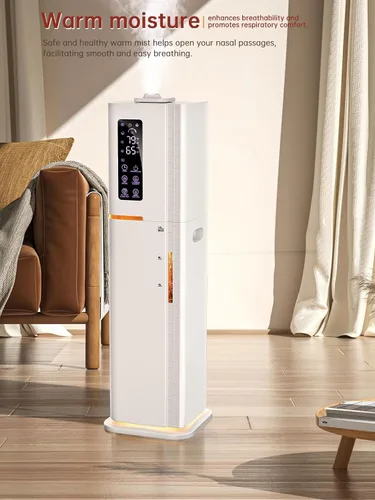 Vista 4 de Humidificadores de 2.64 galones para habitación grande, niebla cálida y fría de hasta 500 pies cuadrados, difusor de luz ambiental de llenado
