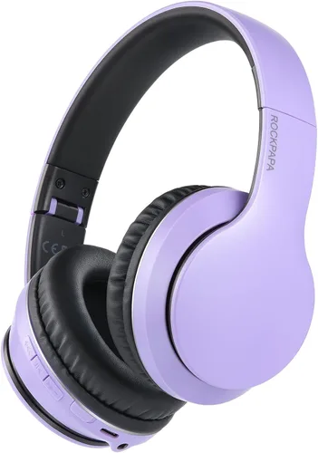 Vista 13 de rockpapa E7 Auriculares Inalámbricos Bluetooth Sobre la Oreja con Micrófono, Auriculares Plegables con Cable/Inalámbricos con Micrófono para Niños
