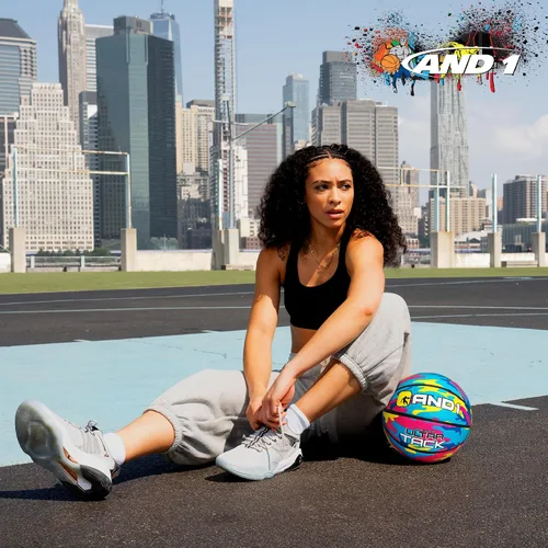 Vista 5 de Balón de baloncesto AND1 Ultra Grip Advanced Premium de goma (desinflado con bomba incluida): Balón de baloncesto oficial de tamaño reglamentario 7
