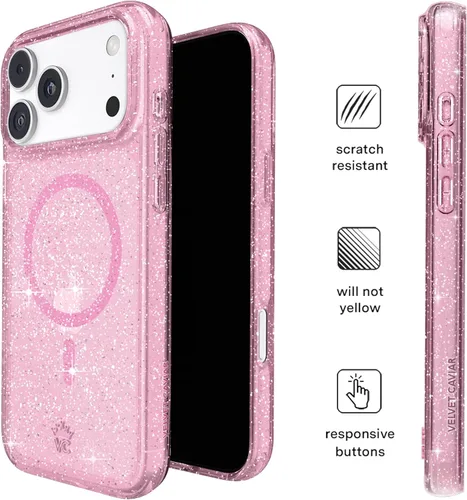 Vista 1381 de VELVET CAVIAR Funda para iPhone 15, compatible con MagSafe, probada contra caídas de 10 pies, fundas protectoras de diseño, leopardo color rosa